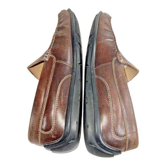 Ecco Size US 8/8.5 Classic 2.0 Loafer Shoes Brown Moc Toe Leather Slip-On - Picture 7 of 12